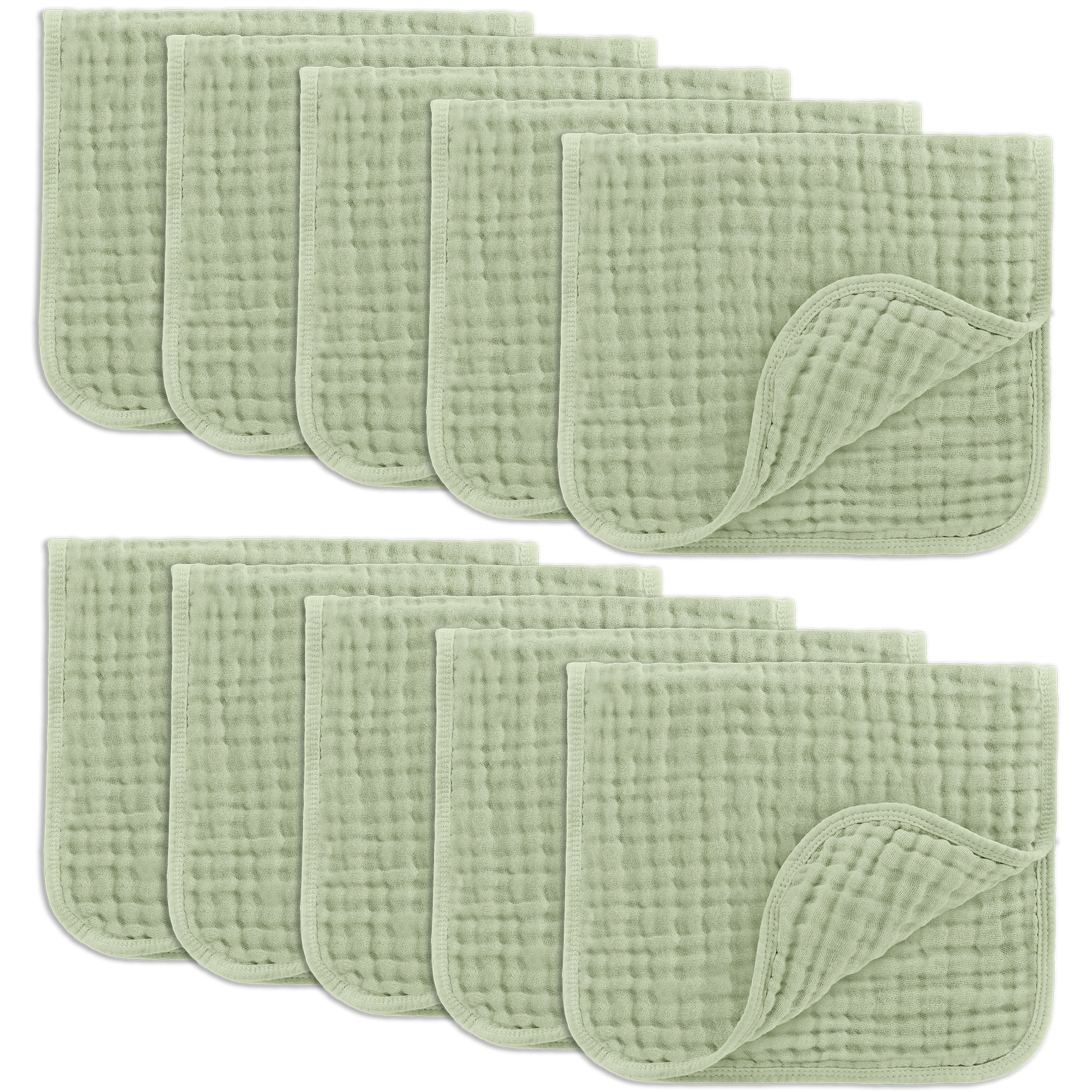 Muslin Burp Cloths in Sage
