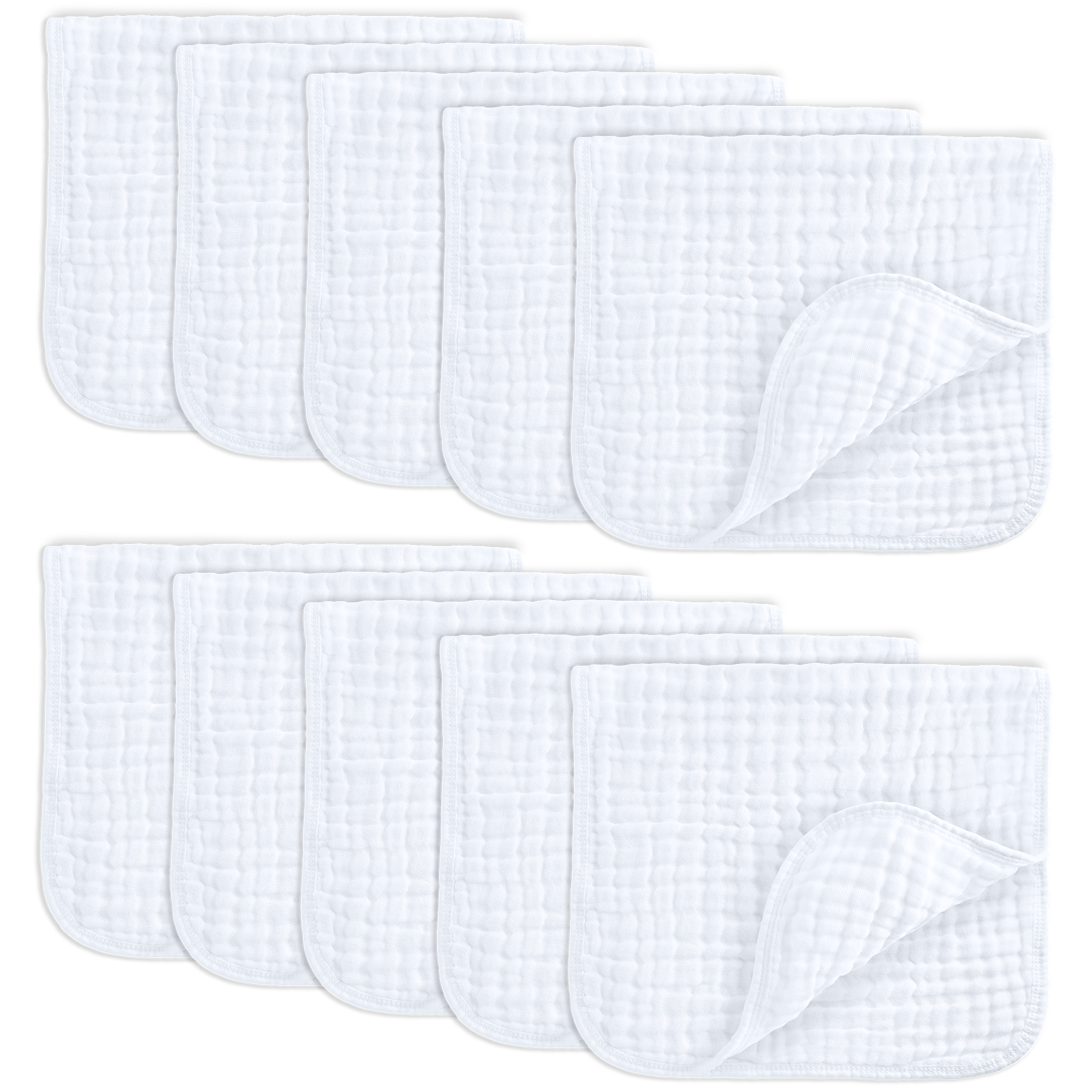 Muslin Burp Cloths by Comfy Cubs - White