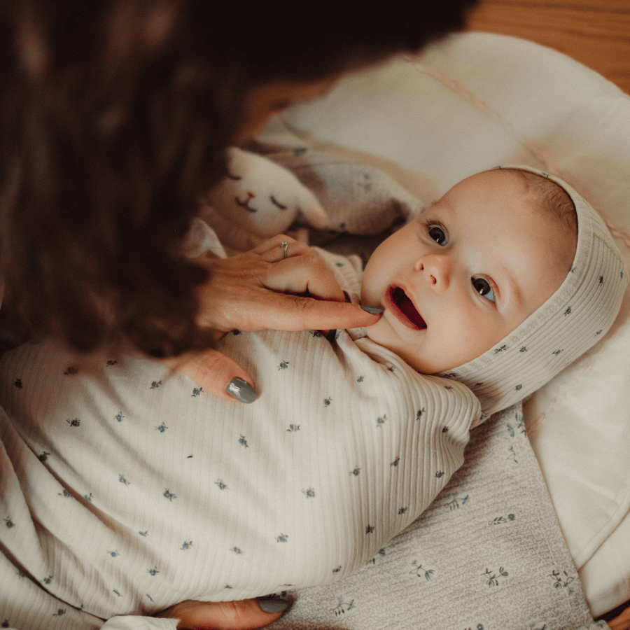 The Printed Baby Gown - Rosa Blue