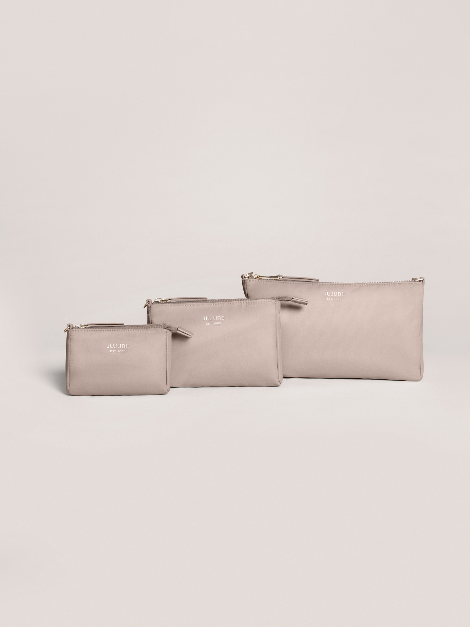 3-Piece Pouch Clutch Purse Set - Taupe