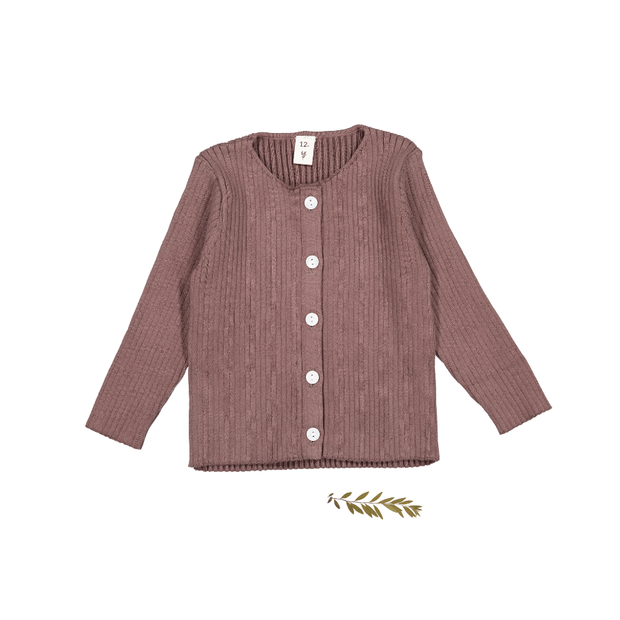 The Ribbed Cardigan - Rosewood