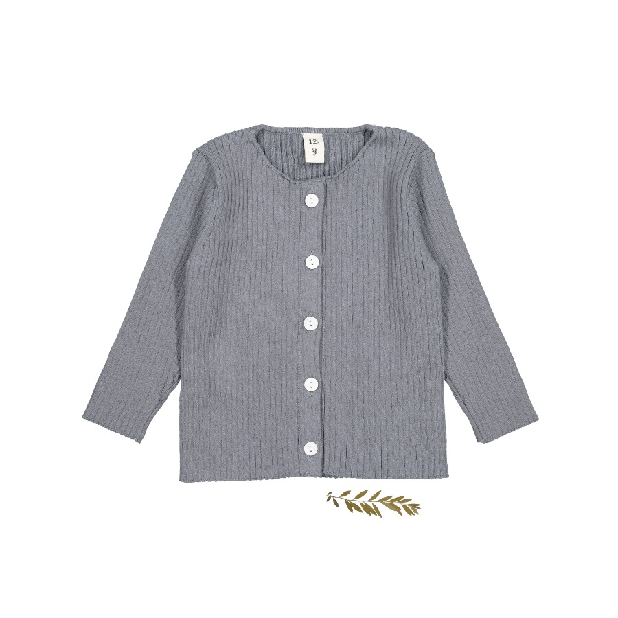 The Ribbed Cardigan - Slate