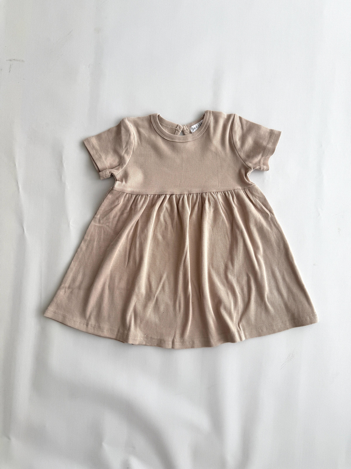Ribbed Short Sleeve Organic Cotton Dress