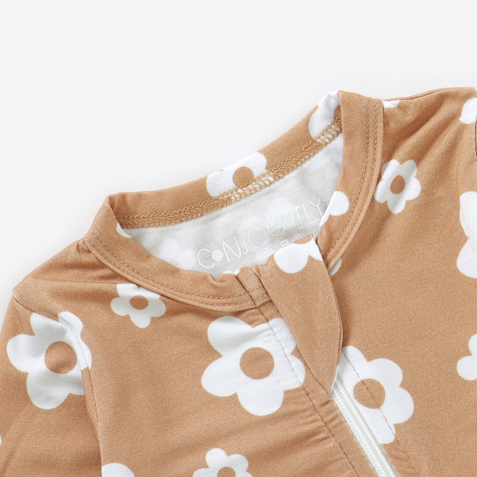 Bamboo Zip Baby Pajamas - Daisies