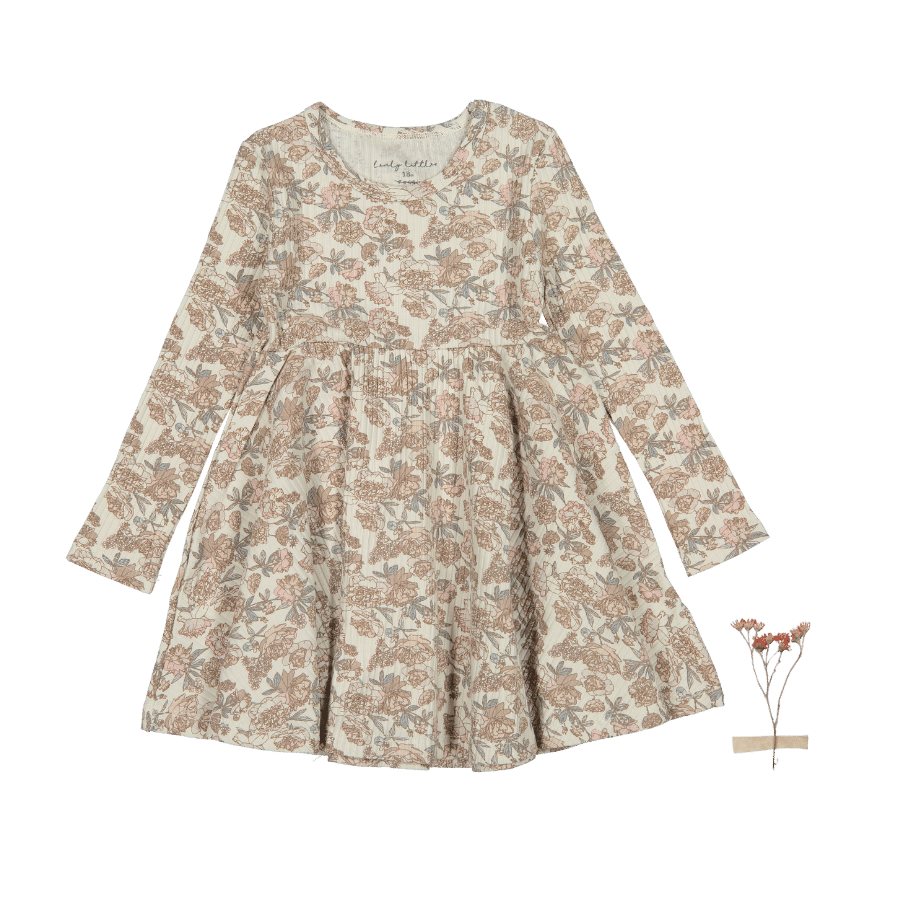 The Printed Long Sleeve Dress - Delilah Long Sleeve Dress Lovely Littles   