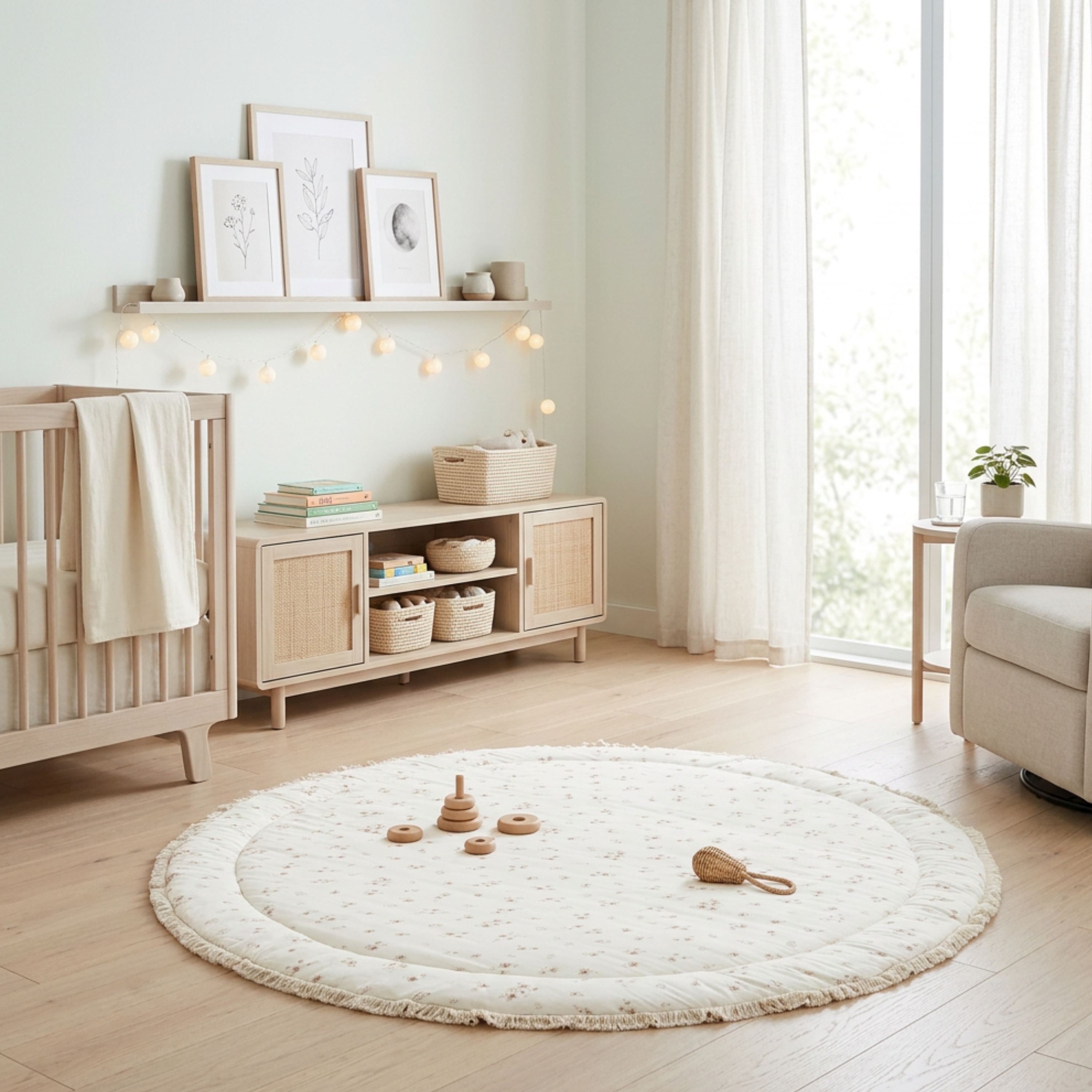 Organic Cotton Quilted Play Mat - Bloom