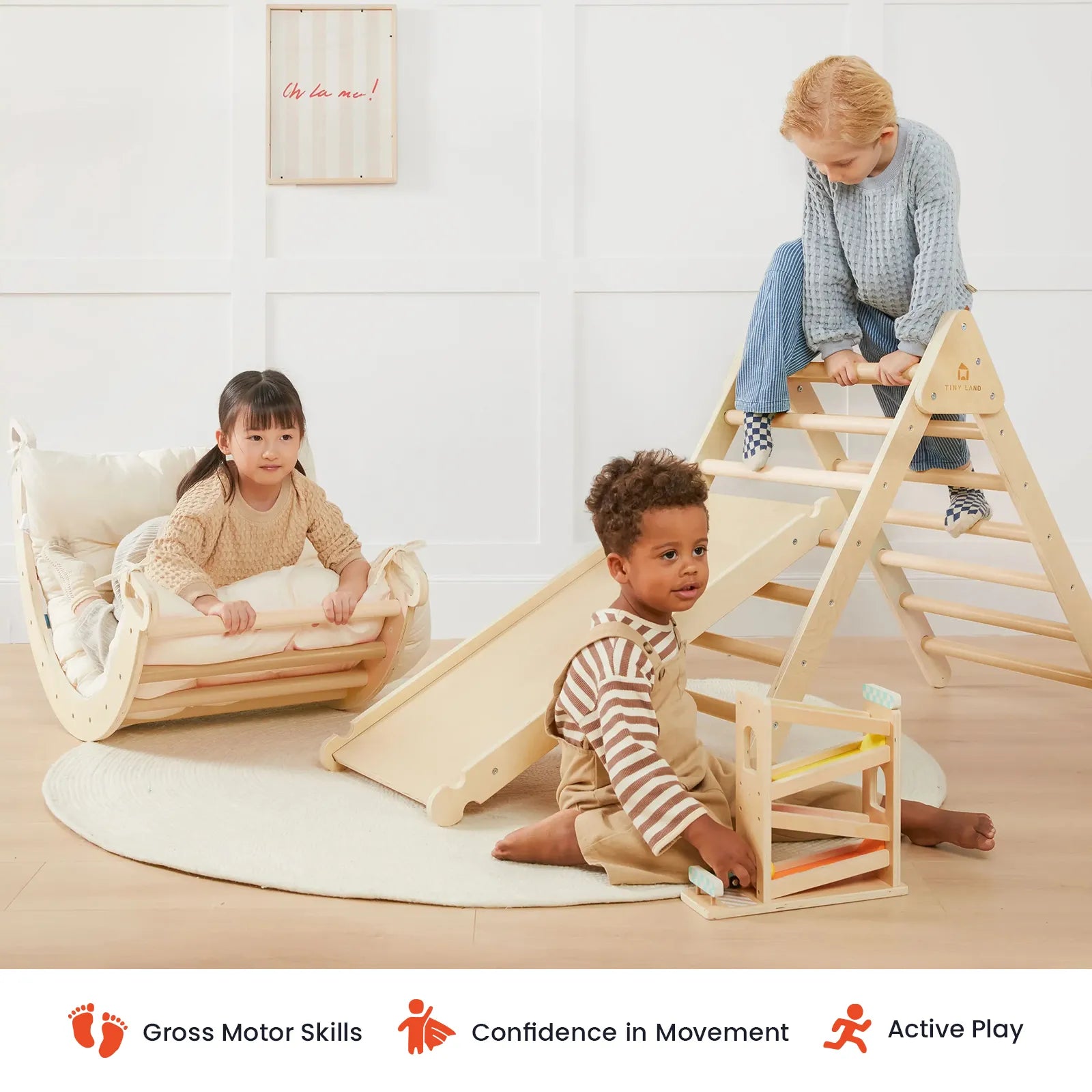 Tiny Land® 7-in-1 Montessori Climbing Set with Play Pad