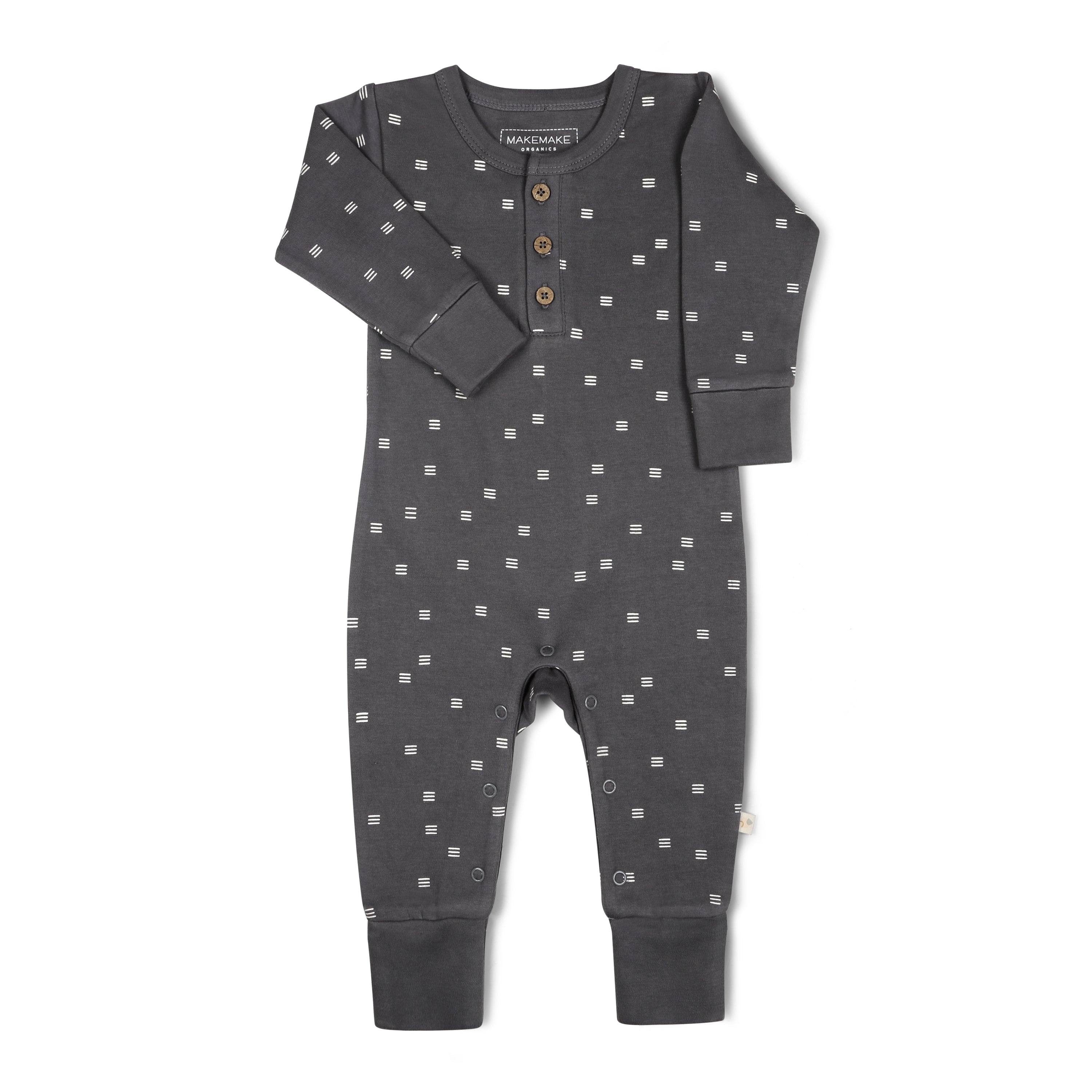 Organic Button Romper - Tribe