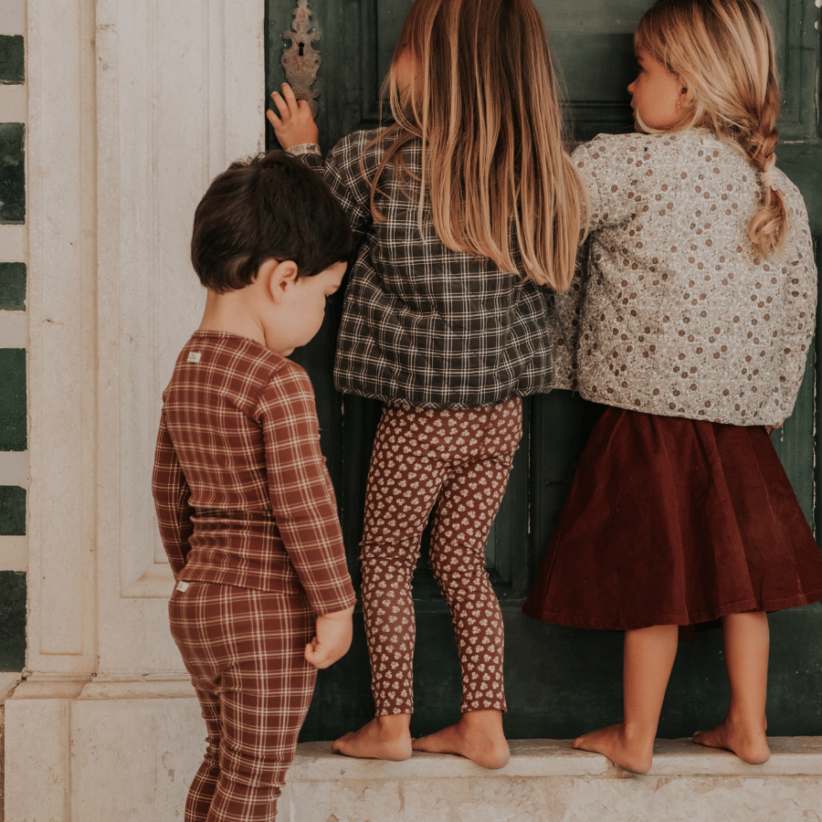 The Printed Long Sleeve Tee -  Rustic Check