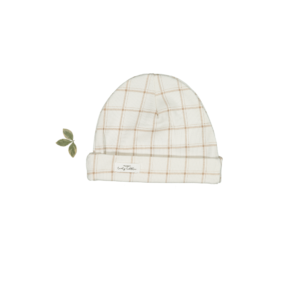 The Printed Hat - Tan Grid Hat Lovely Littles   