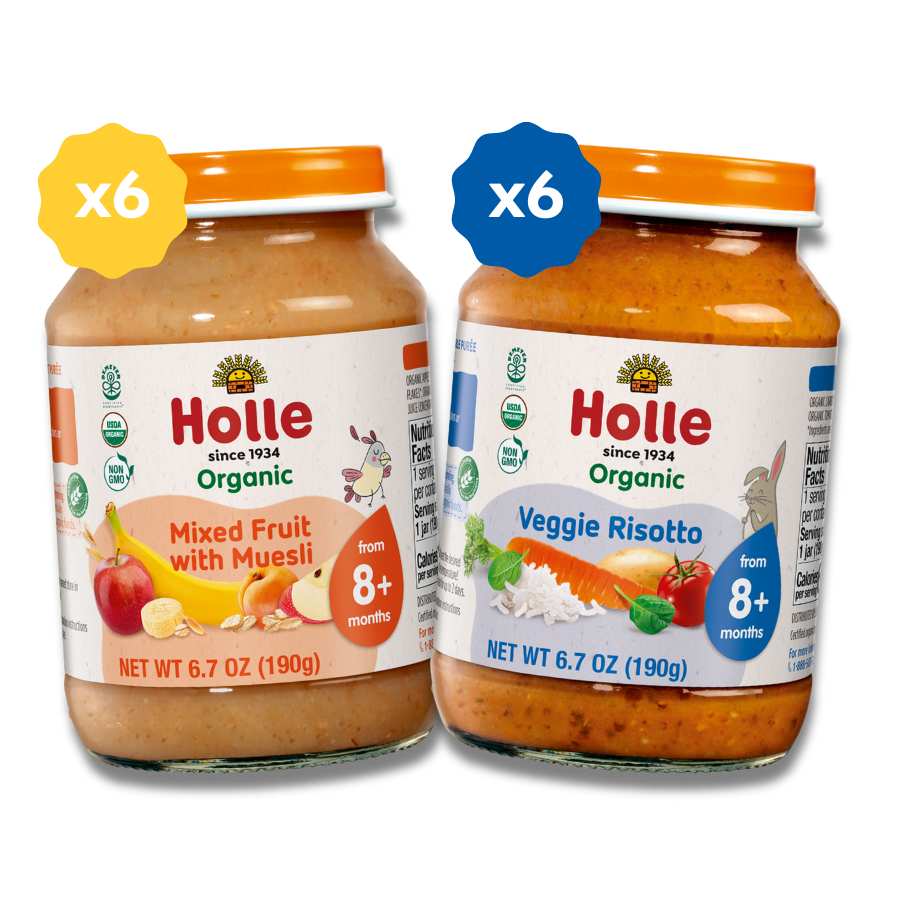 Sweet & Savory Jars Bundle: Mixed Fruit w/ Muesli Jars, Veggie Risotto Jars