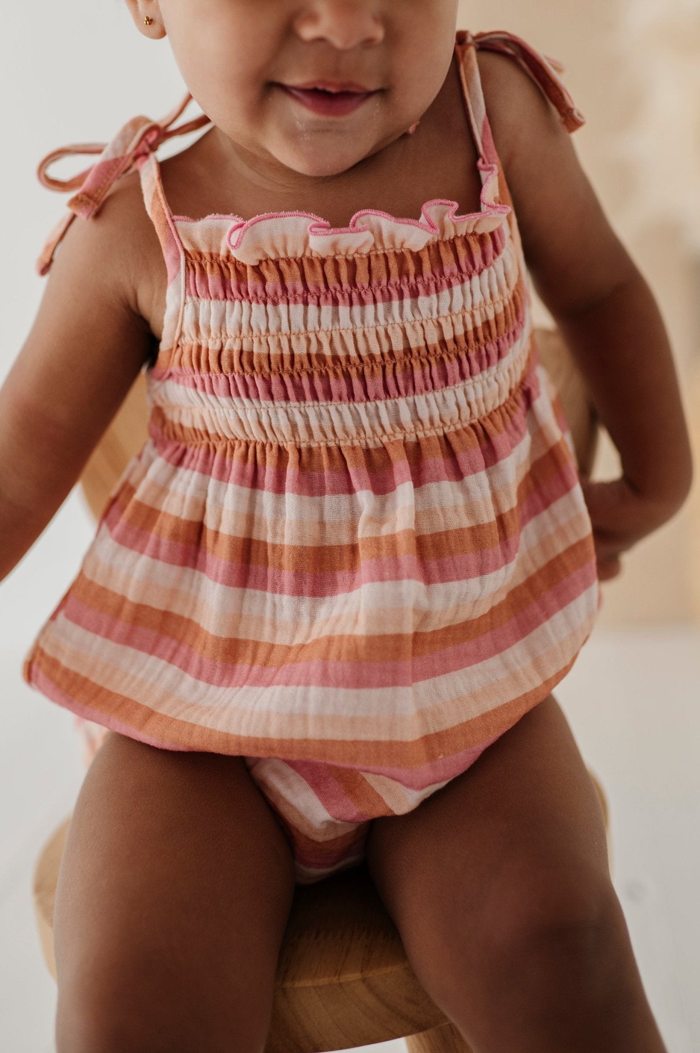 Baby Girl Tie-Smocked Bodysuit