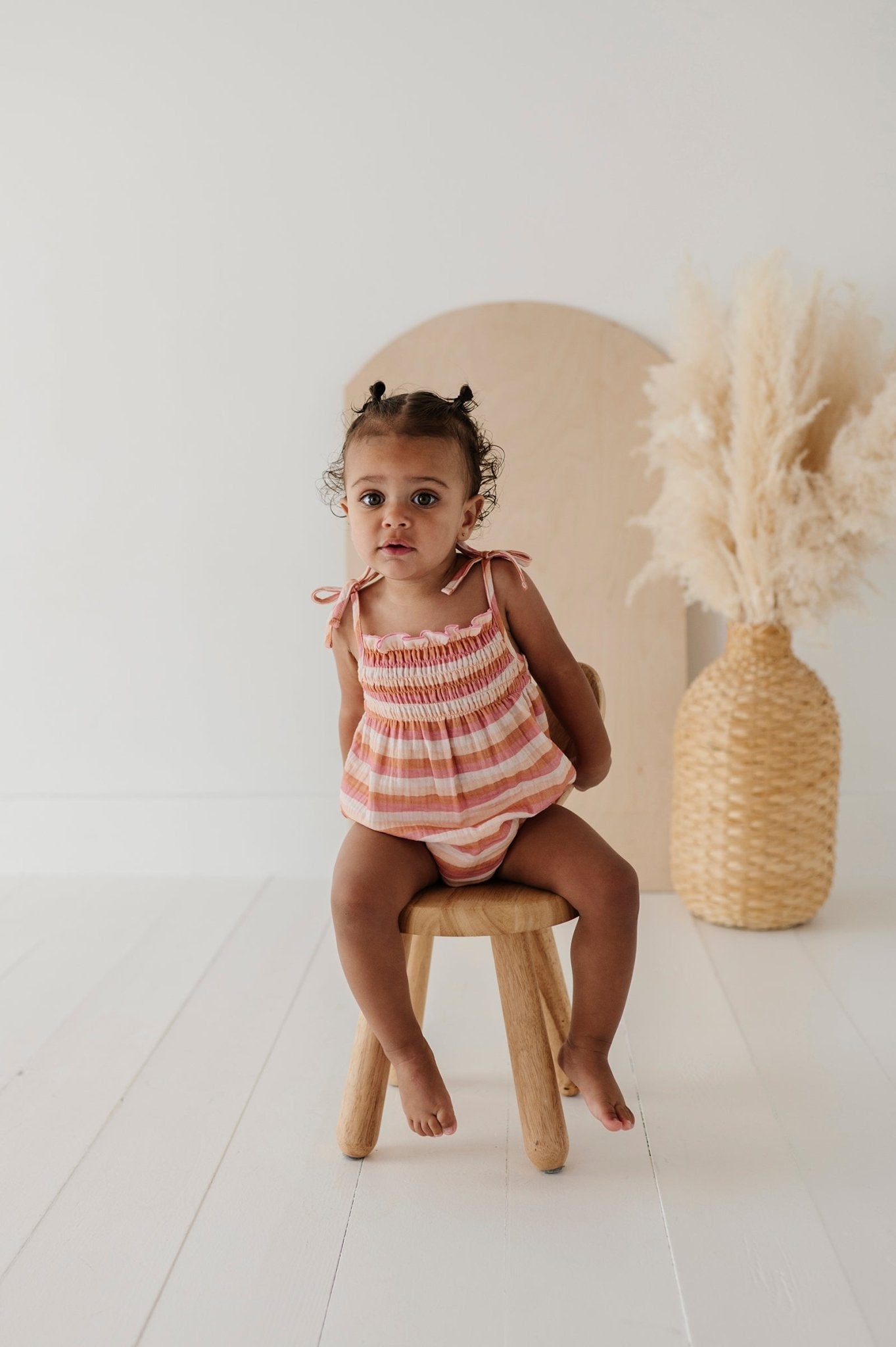 Baby Girl Tie-Smocked Bodysuit