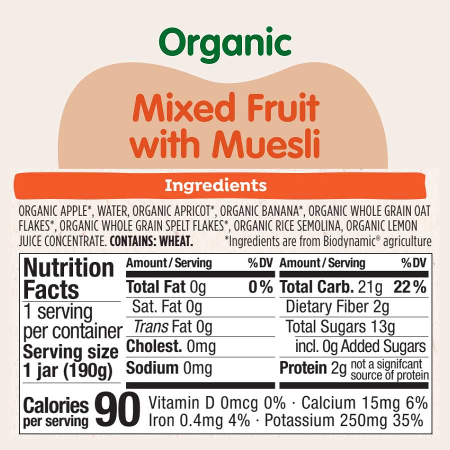 Fruit & Grain Variety Bundle: Panda Peach, Mixed Fruit w/ Muesli Jars, 4-Grain Cereal