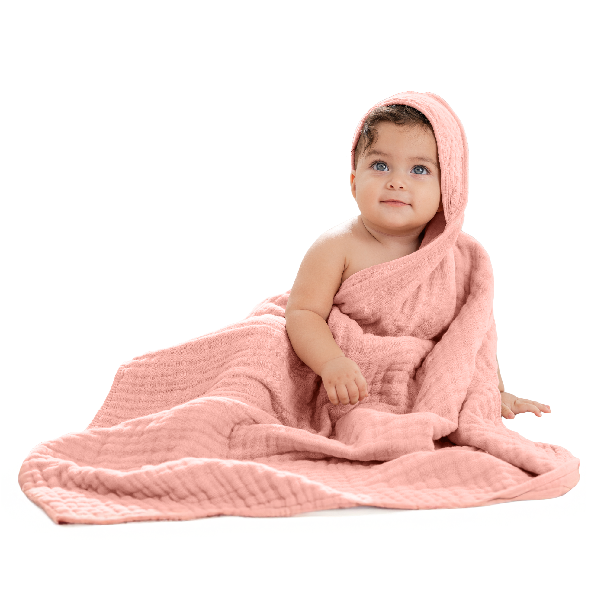 Baby Hooded Towels in Bold Blush