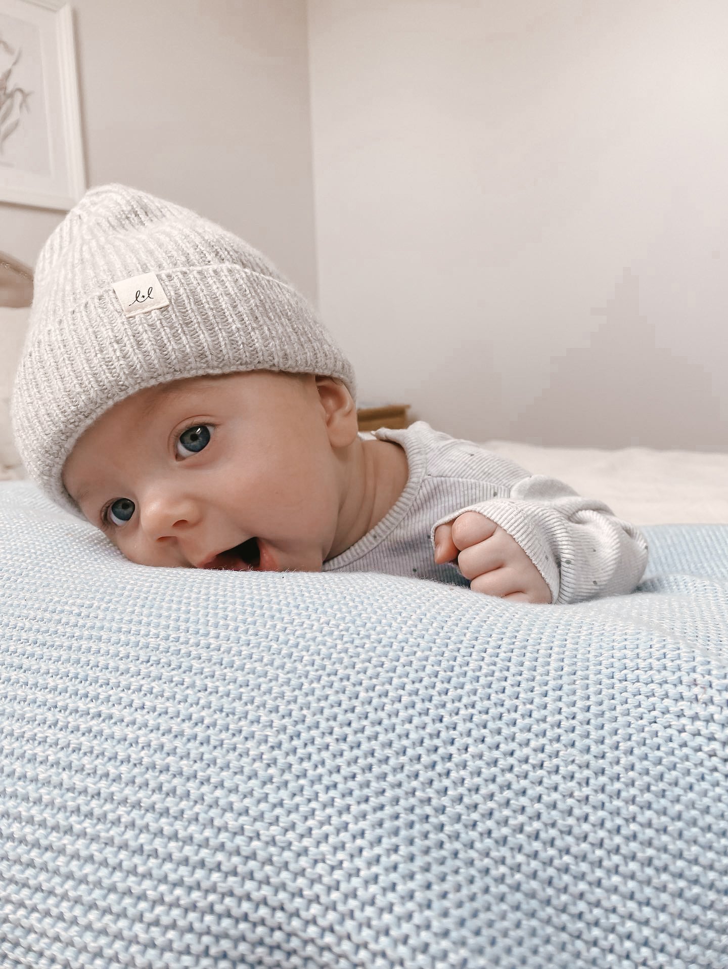 Luna + Luca Merino Wool Baby Beanie - Heather Gray