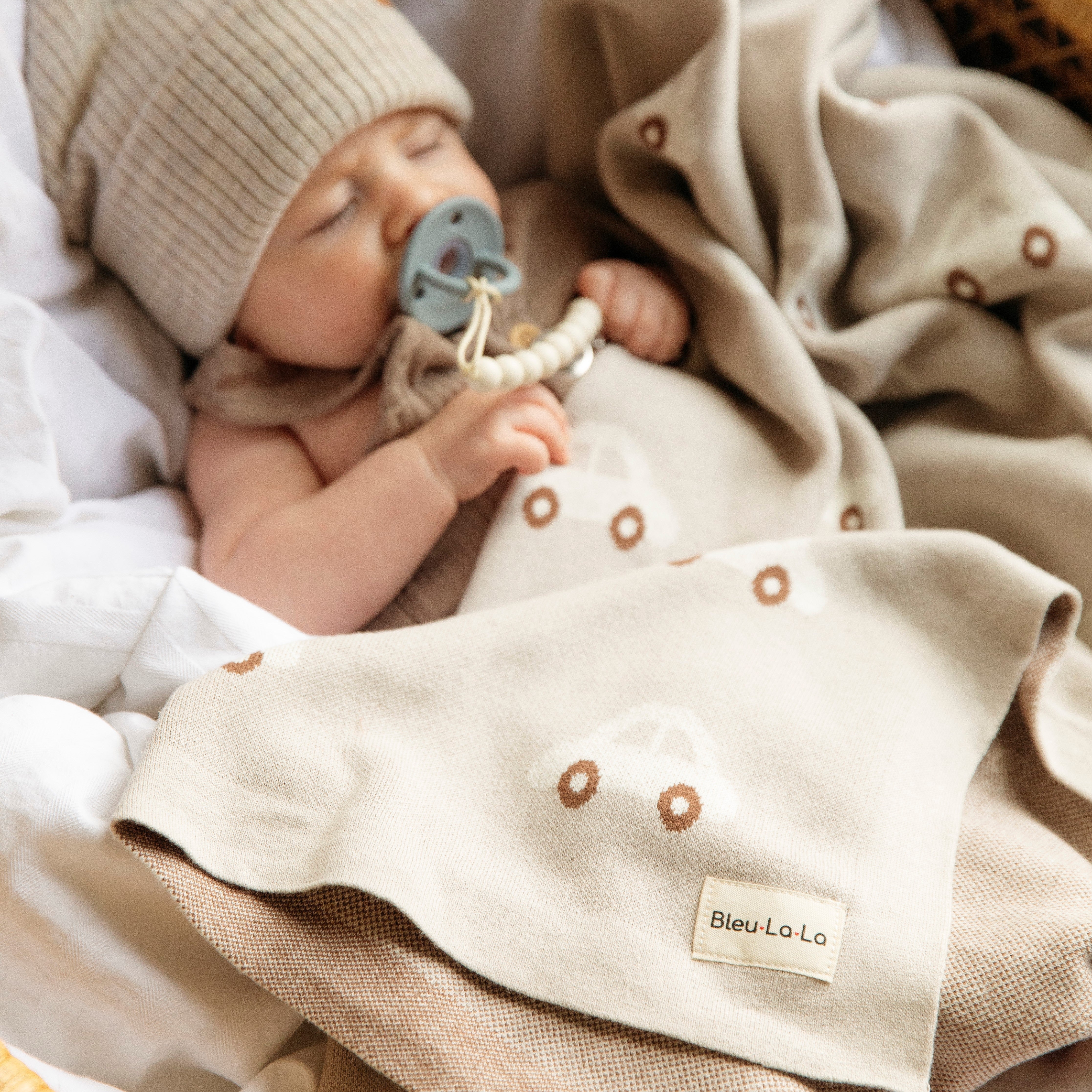 Whimsy Collection - Luxury 100% Cotton Knit Swaddle Baby Blanket
