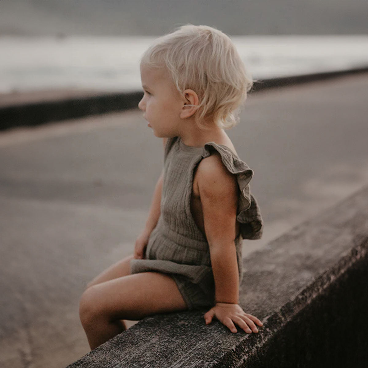 The Ruffle Romper - Sand