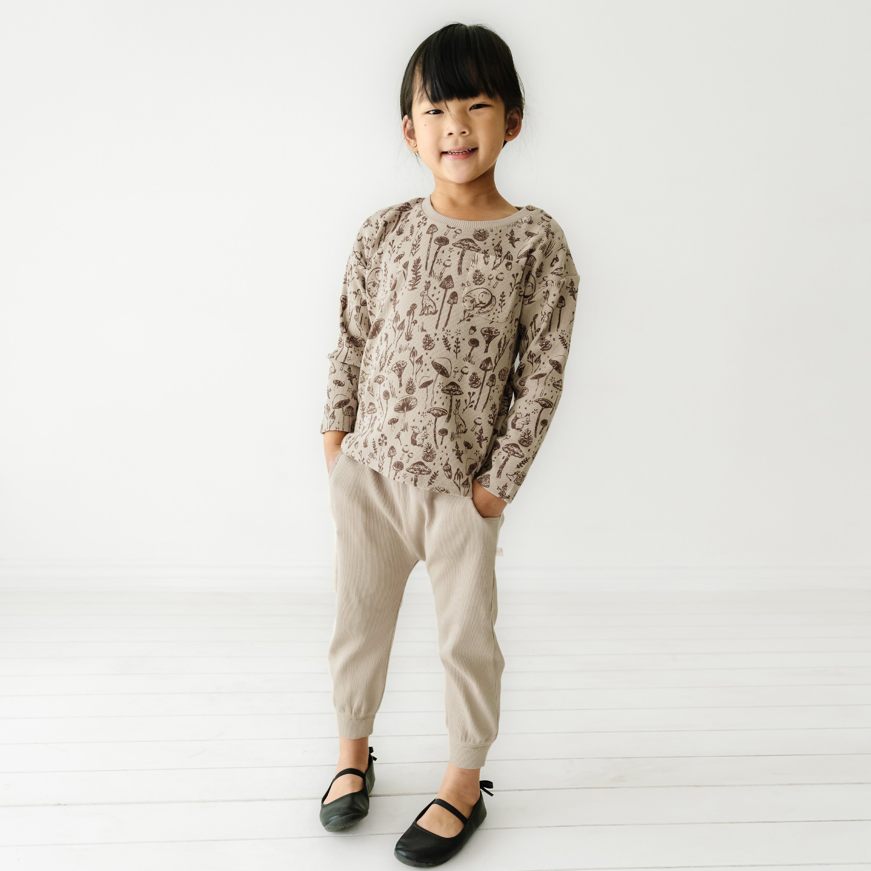 Organic Toddler T-shirt & Pant Set - Woodland Tee & Pant Set Makemake Organics   