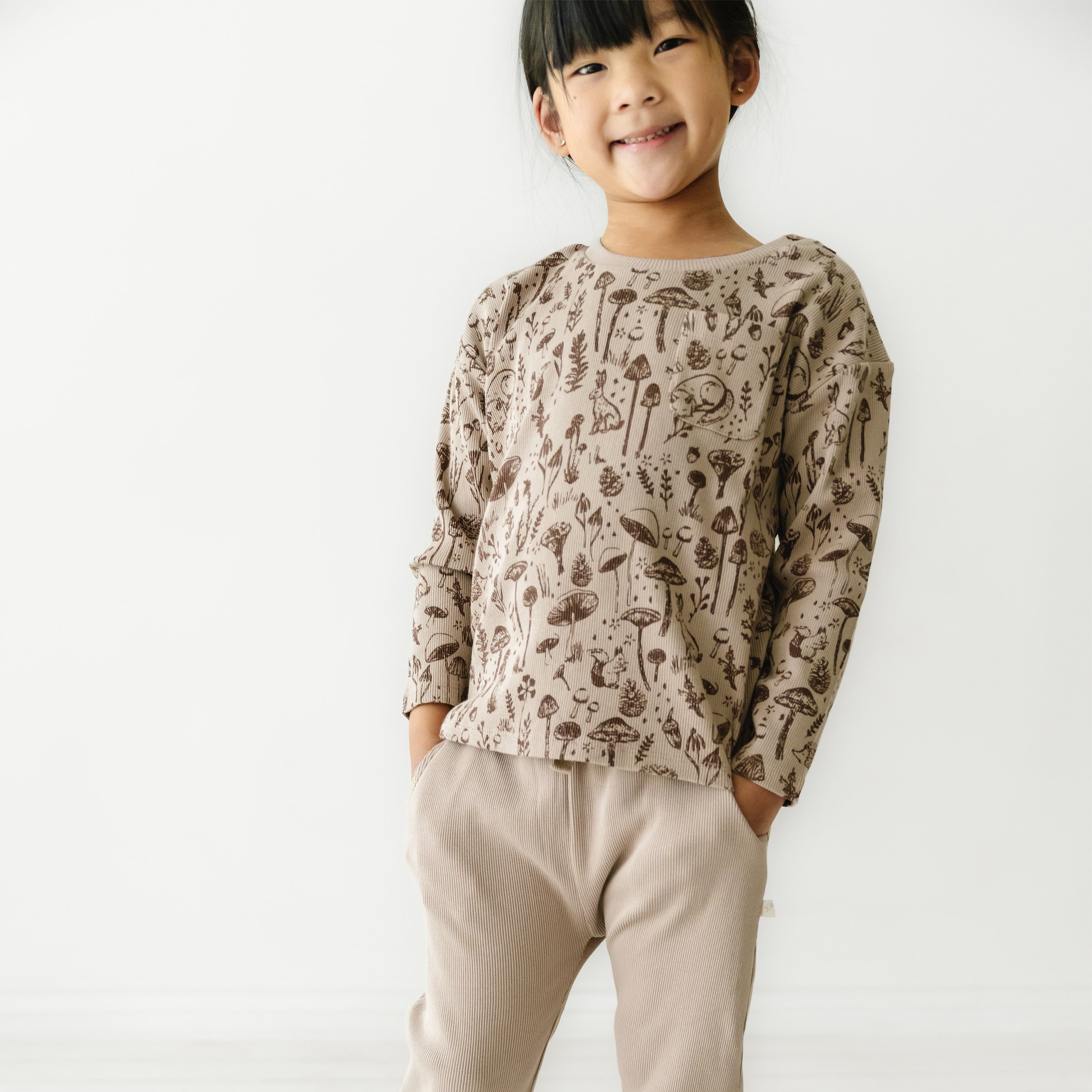 Organic Toddler T-shirt & Pant Set - Woodland Tee & Pant Set Makemake Organics   