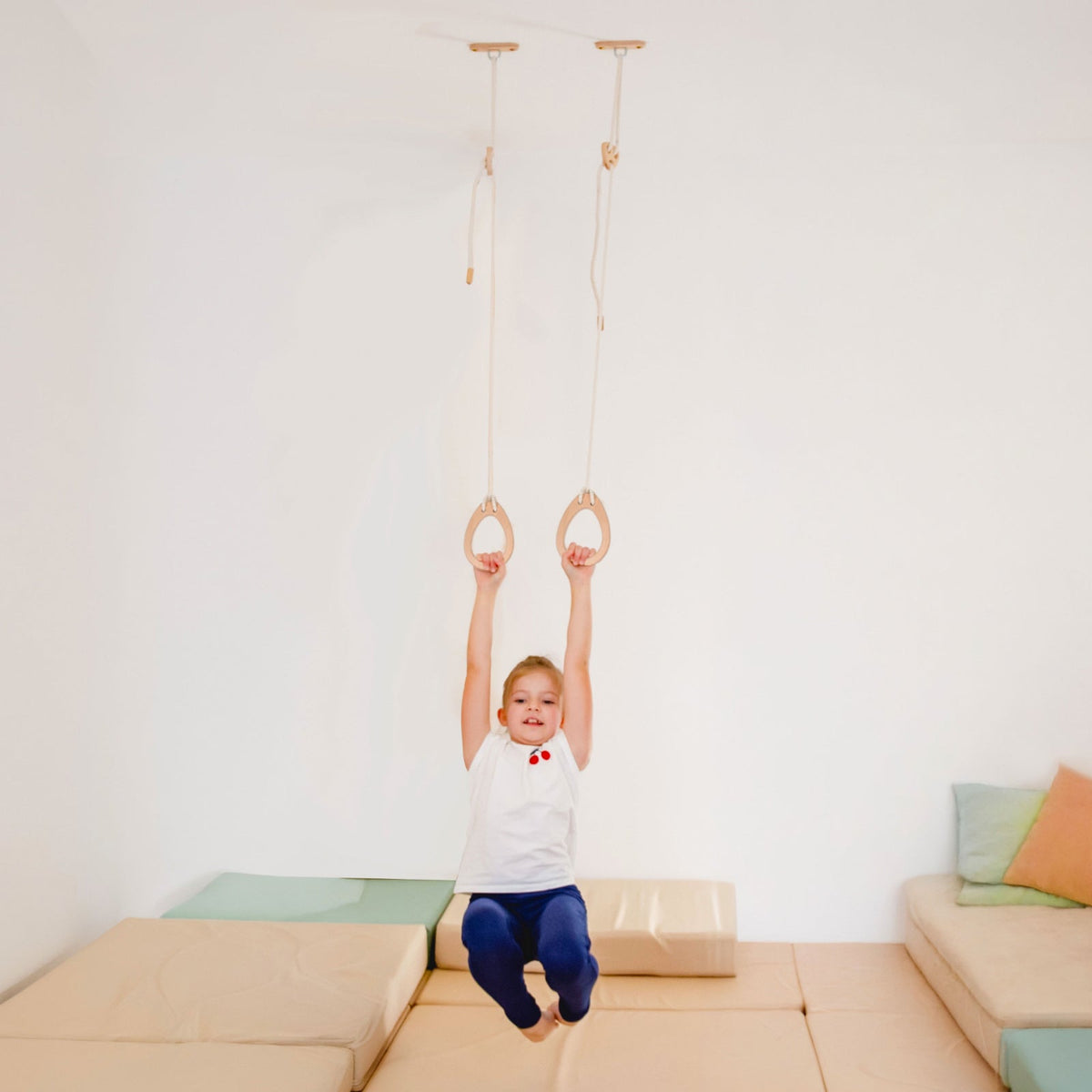 Ceiling Mounted Wooden Rings