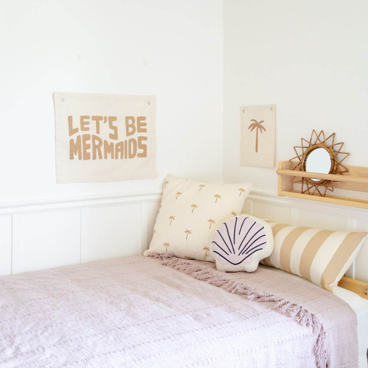 striped lumbar - pink pillow cover