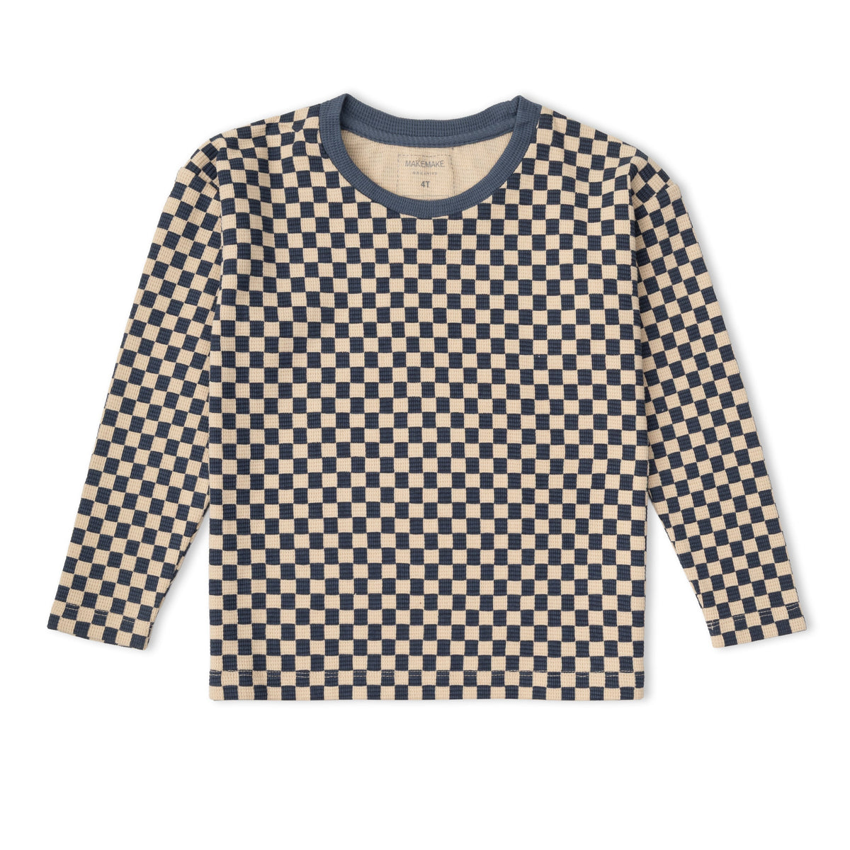 Organic Tee & Foldover Pants Set - Midnight Check