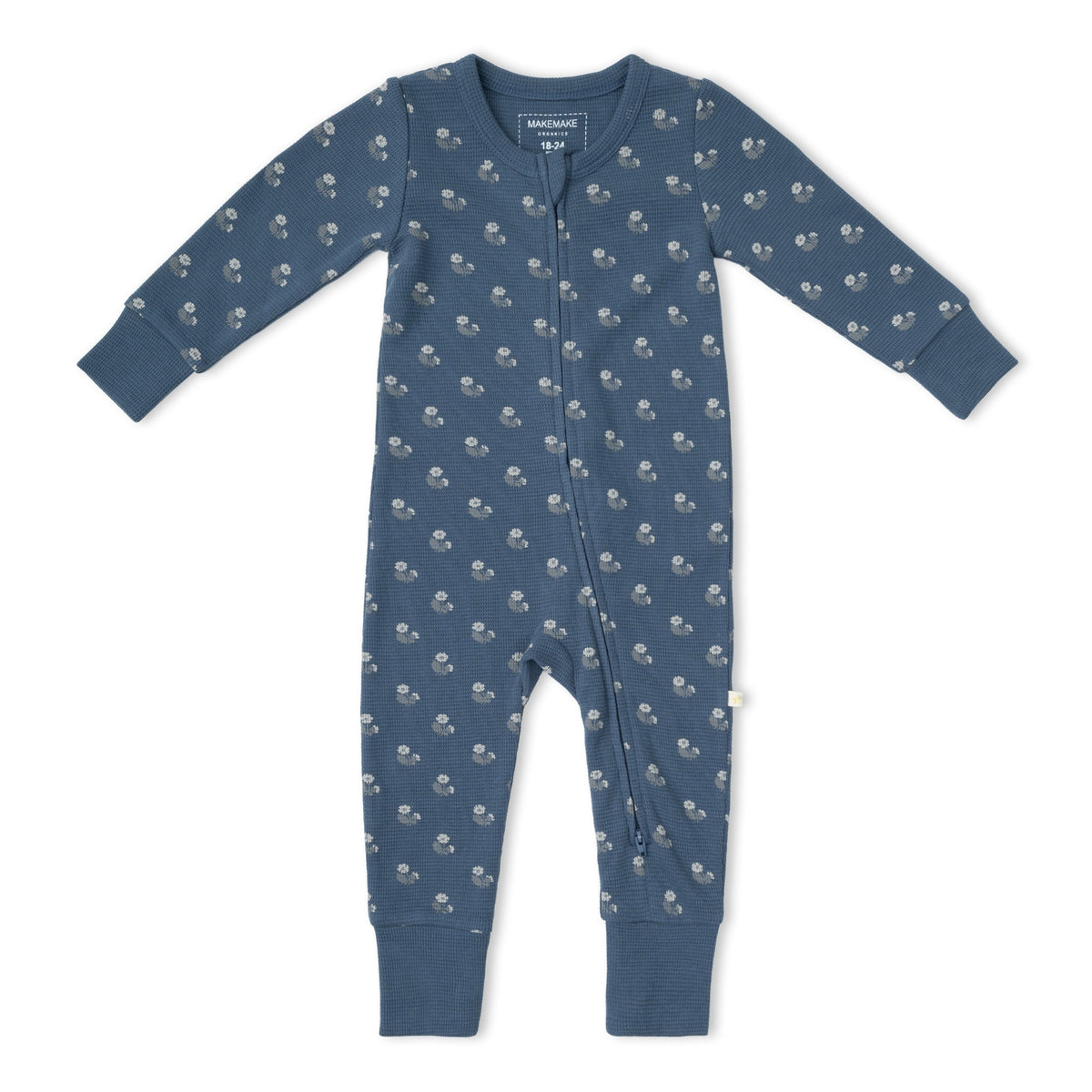 Organic 2-Way Zip Romper - Indigo Blossom