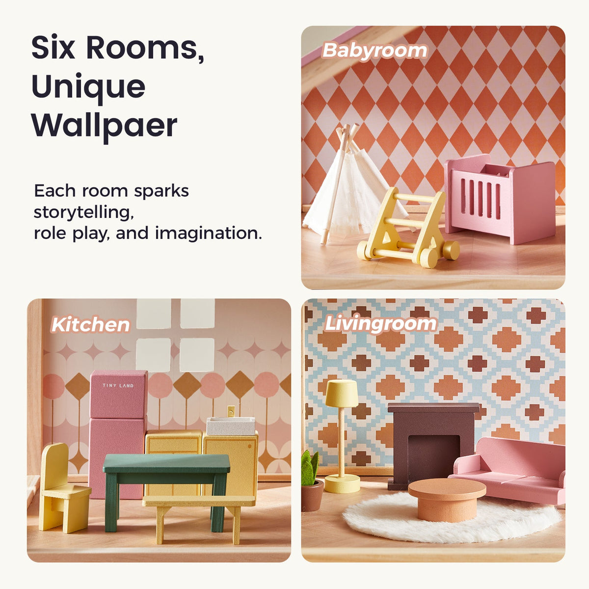 Tiny Land® Sweetwood Dollhouse without Dolls