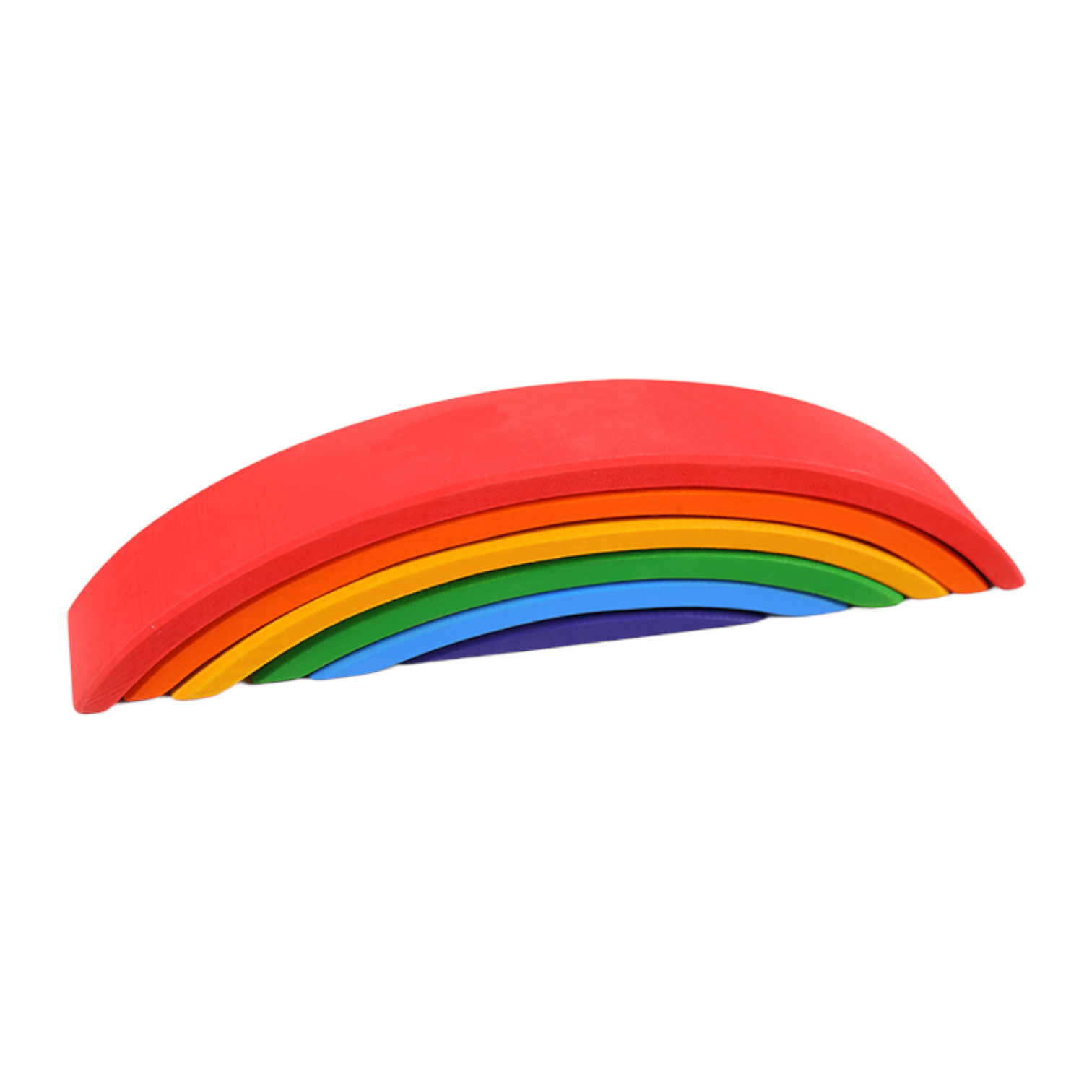 **Pre-order (Ships in 2-3 Weeks)**6-Piece Basswood Rainbow Bridge Building Blocks| Painted & Hand-Stained
