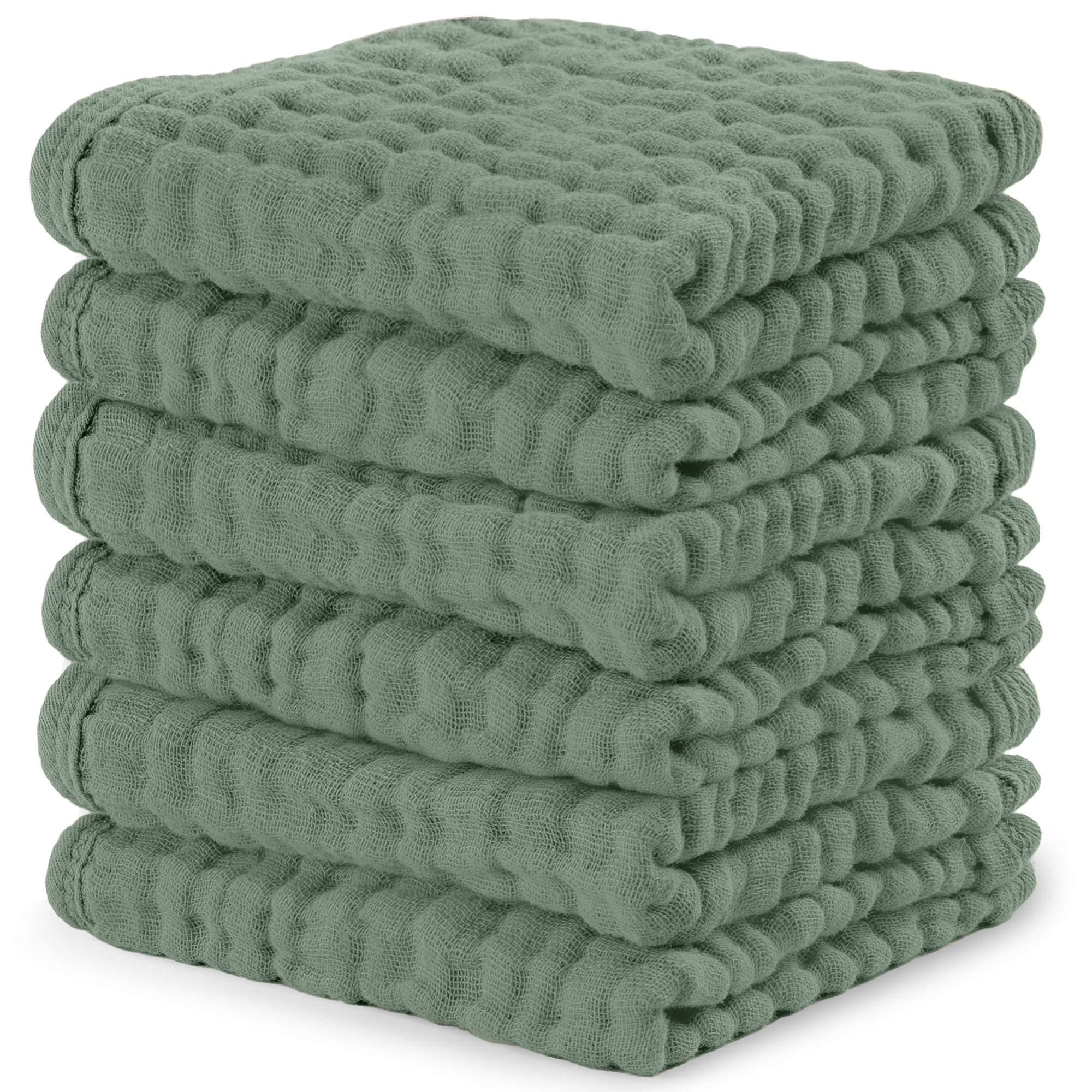 Muslin Washcloths in Fern