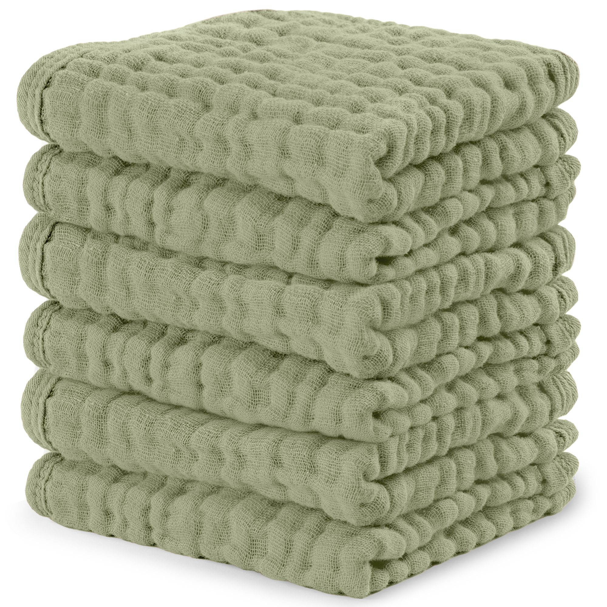 Muslin Washcloths in Sage