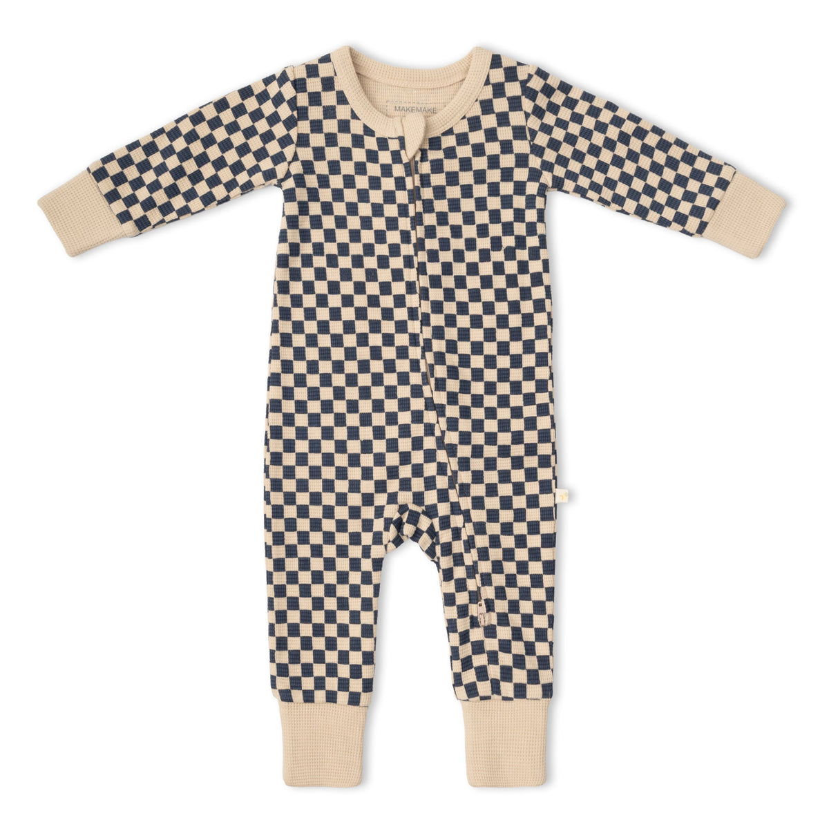 Organic 2-Way Zip Romper - Midnight Check