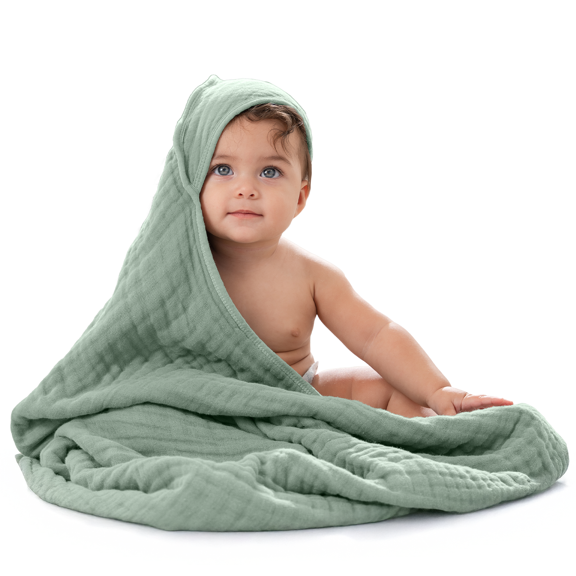 Baby Hooded Towels in Fern