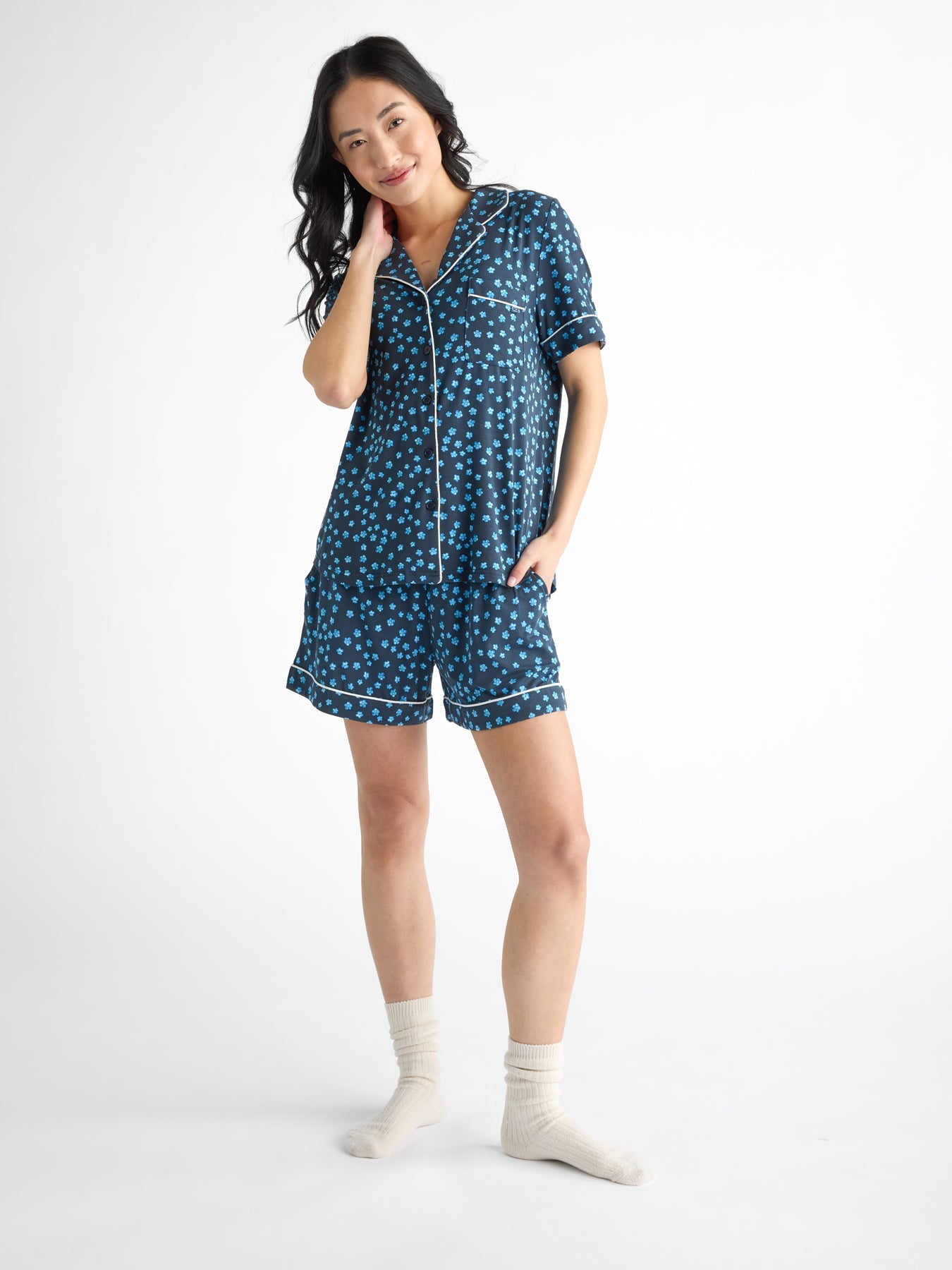 Women's Bamboo Stretch-Knit Short Sleeve Pajama Set