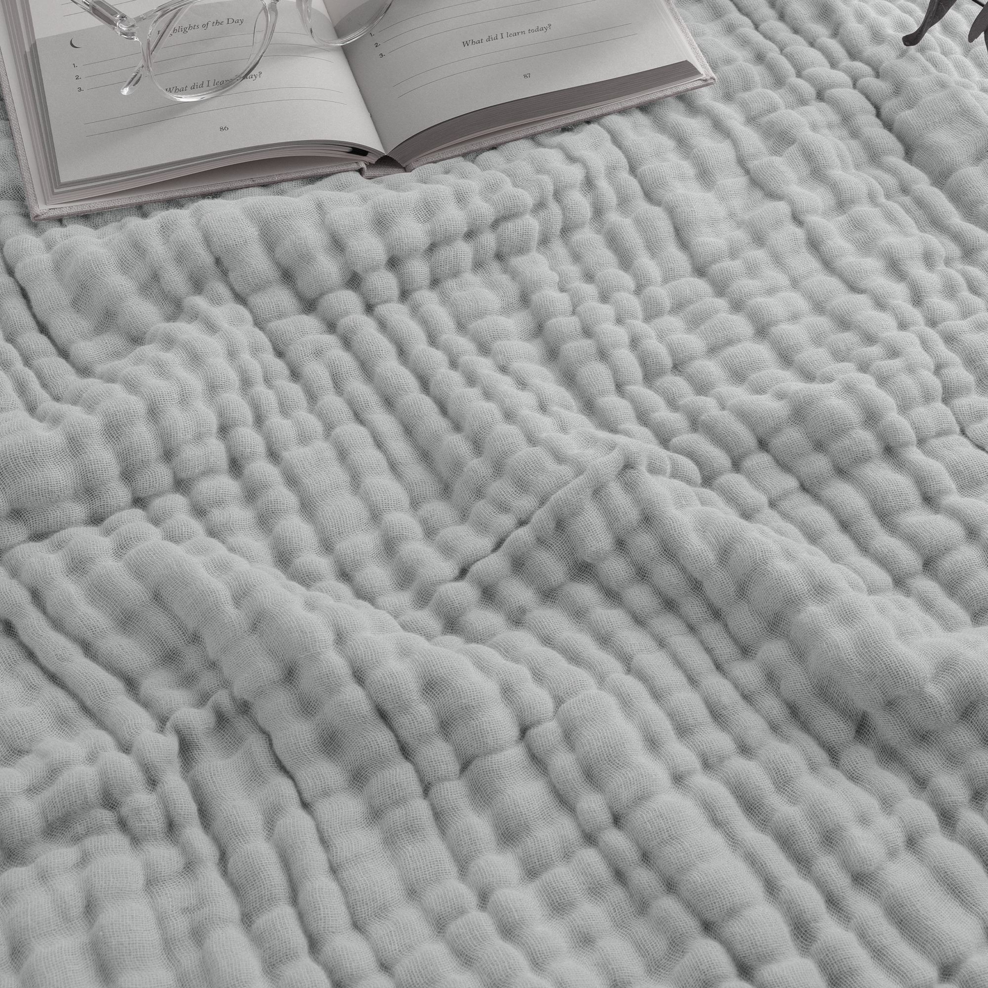 Adult Muslin Blanket in Heather Blue