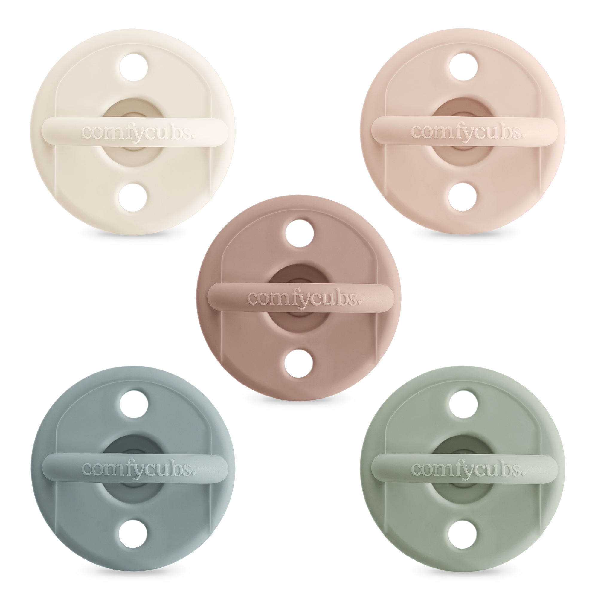 Pacifiers, 5 Pack by Comfy Cubs - Multicolor Neutral