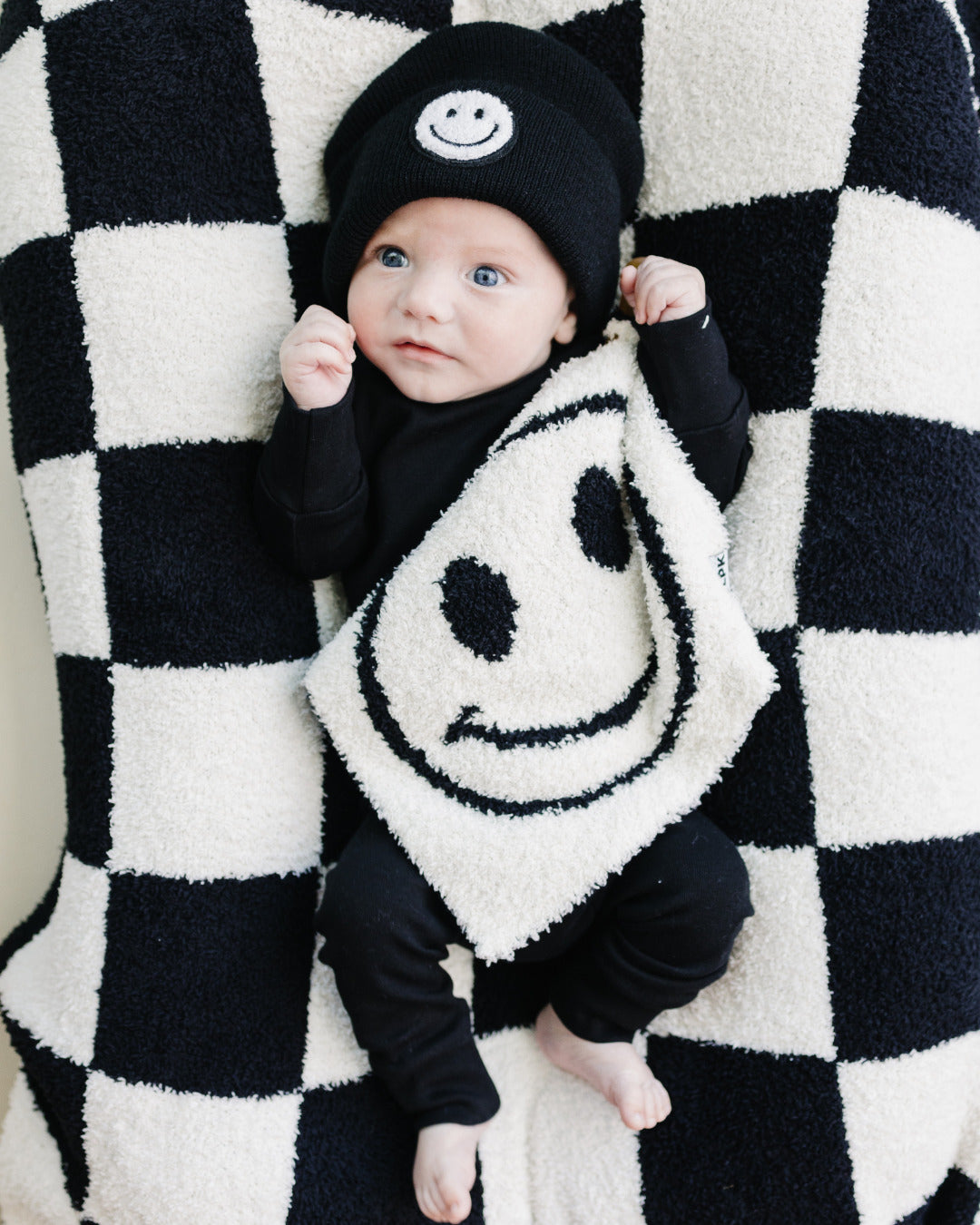 Smiley Plush Lovey | Black