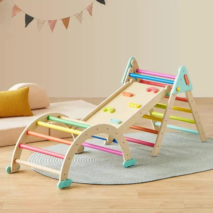 Tiny Land® 7-in-1 Rainbow Pikler Triangle Set