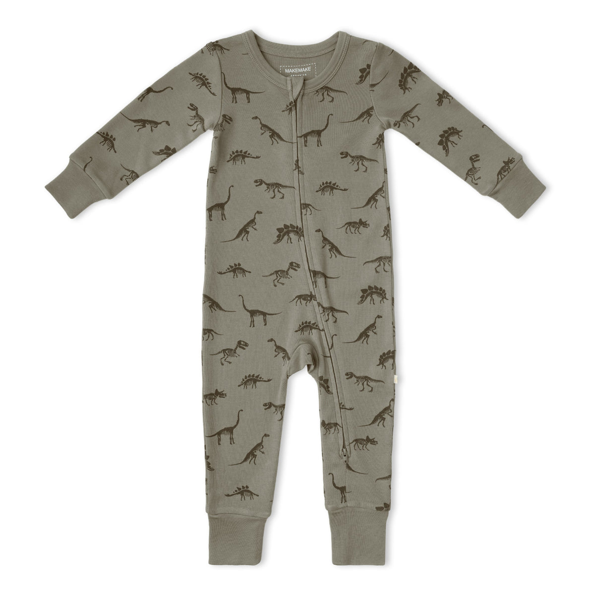 Organic 2-Way Zip Romper - Dinos
