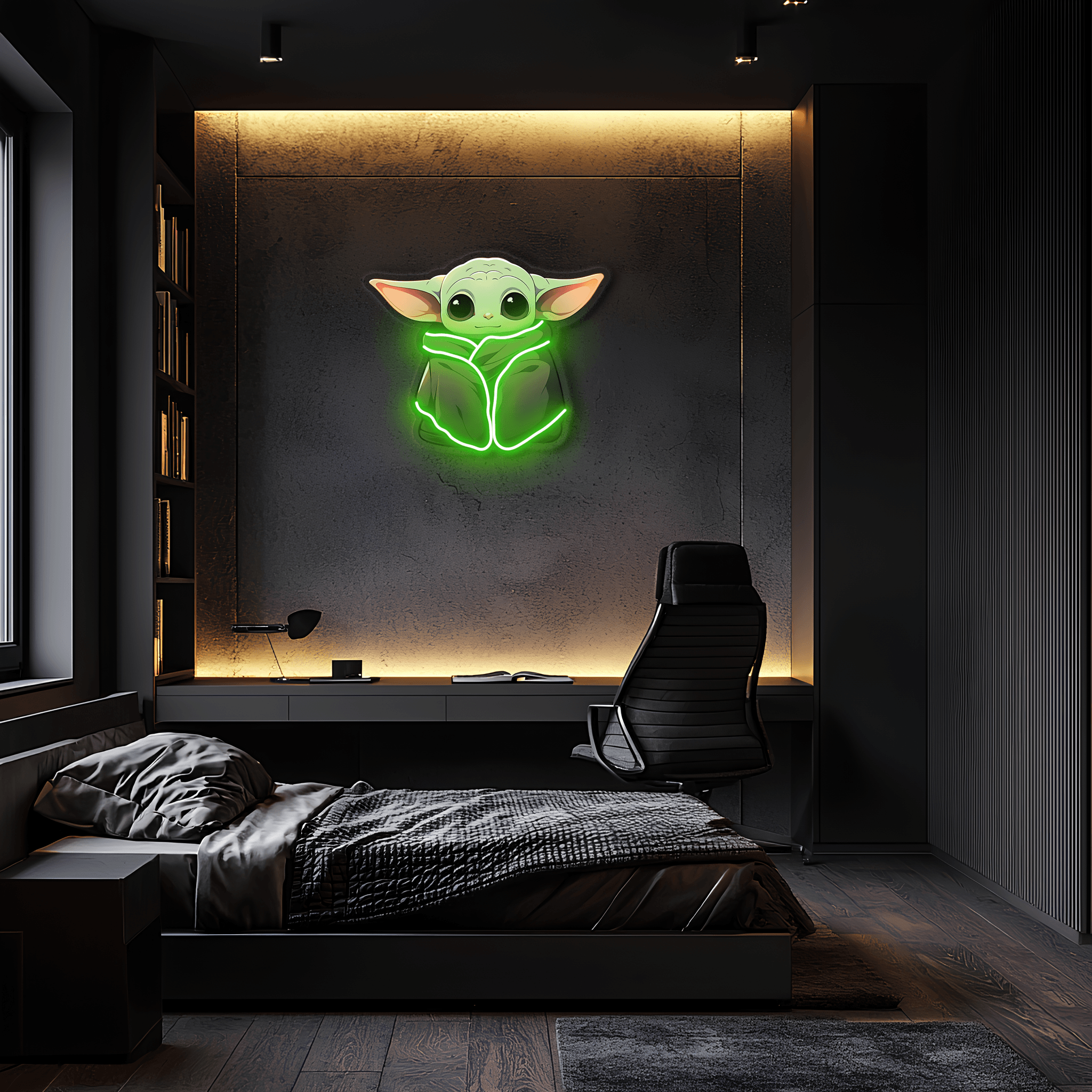 Yoda Neon Sign, Uv Print Neon, Start Wars Wall Decor, Yoda Uv Print Neon Sign,Neon Light,Neon Wall Art, Neon Sign,Neon Light Sign,Neon Gifts