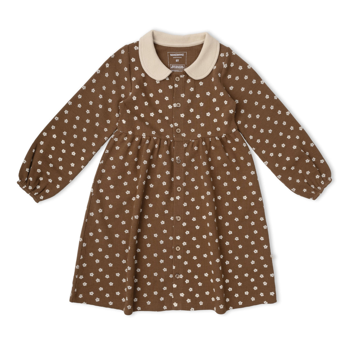 Organic Collared Dress - Chestnut Bloom