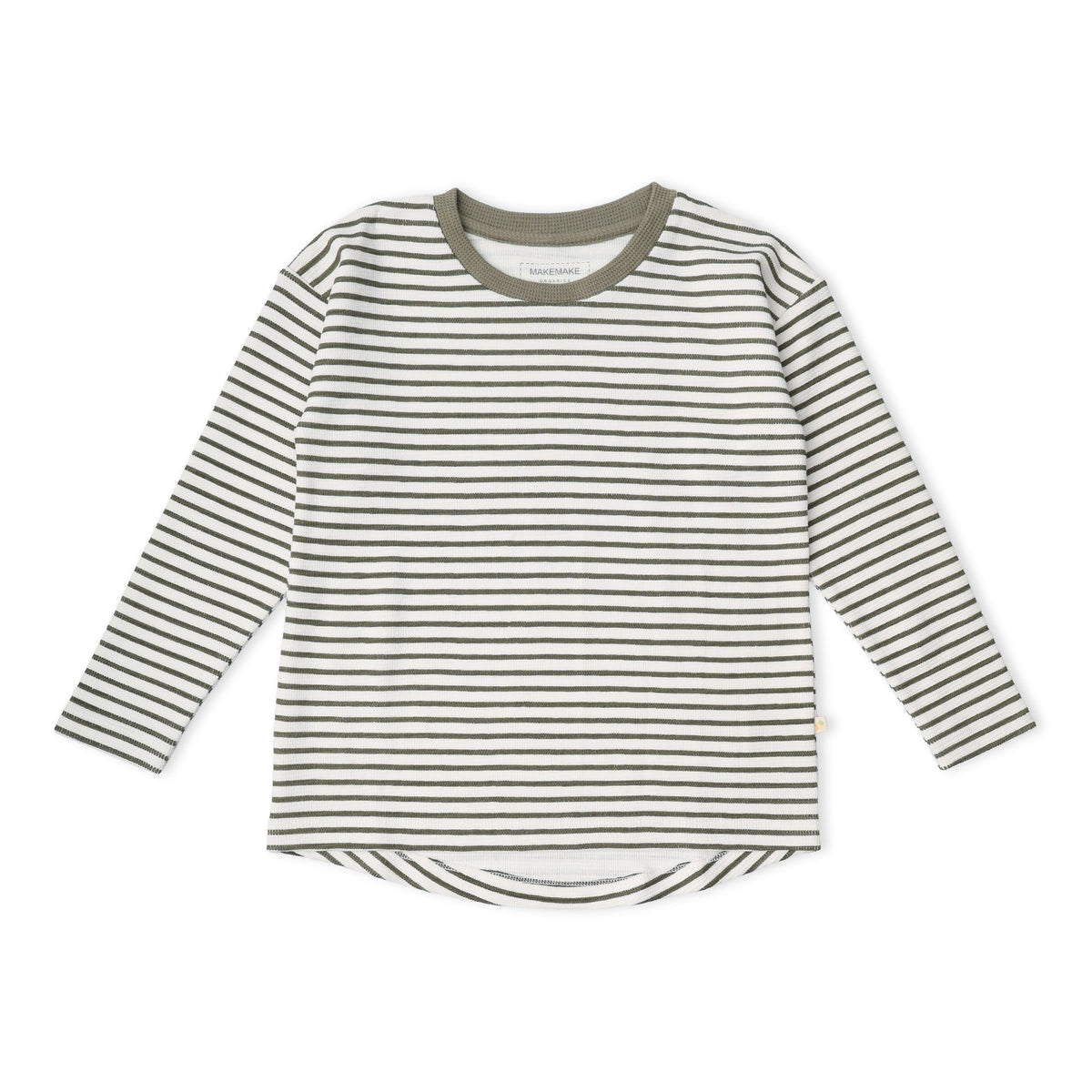 Organic Tee & Foldover Pants Set - Olive Stripes