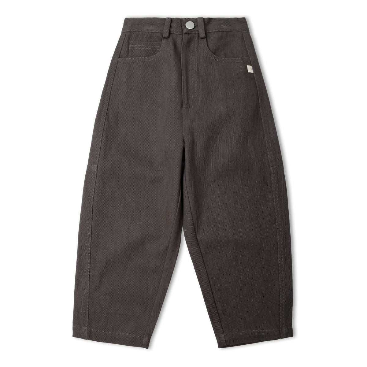 Organic Twill Barrel Pants - Charcoal