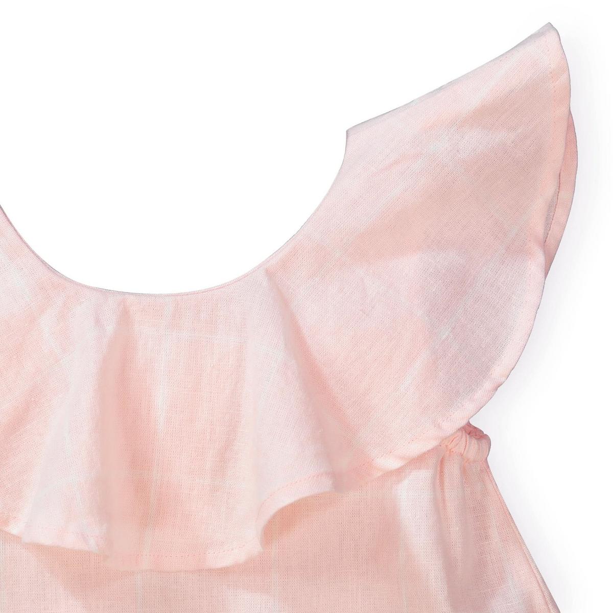 Ruffle Top with Bow - Light Pink Windowpane