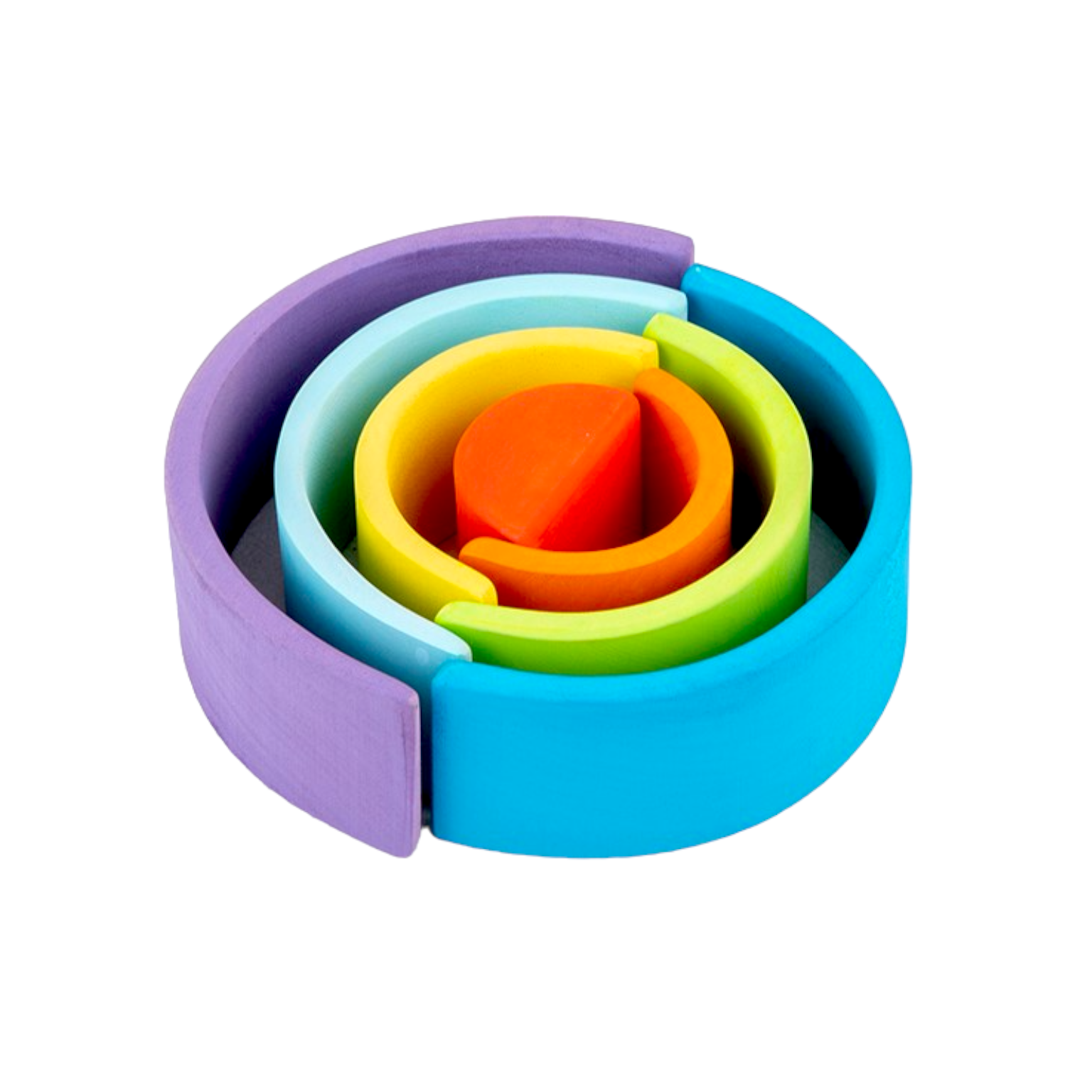 **Pre-order (Ships in 2-3 Weeks)**7 Pcs STAINED Mini Wooden Rainbow Stacker in Stained Purple Sunset Color