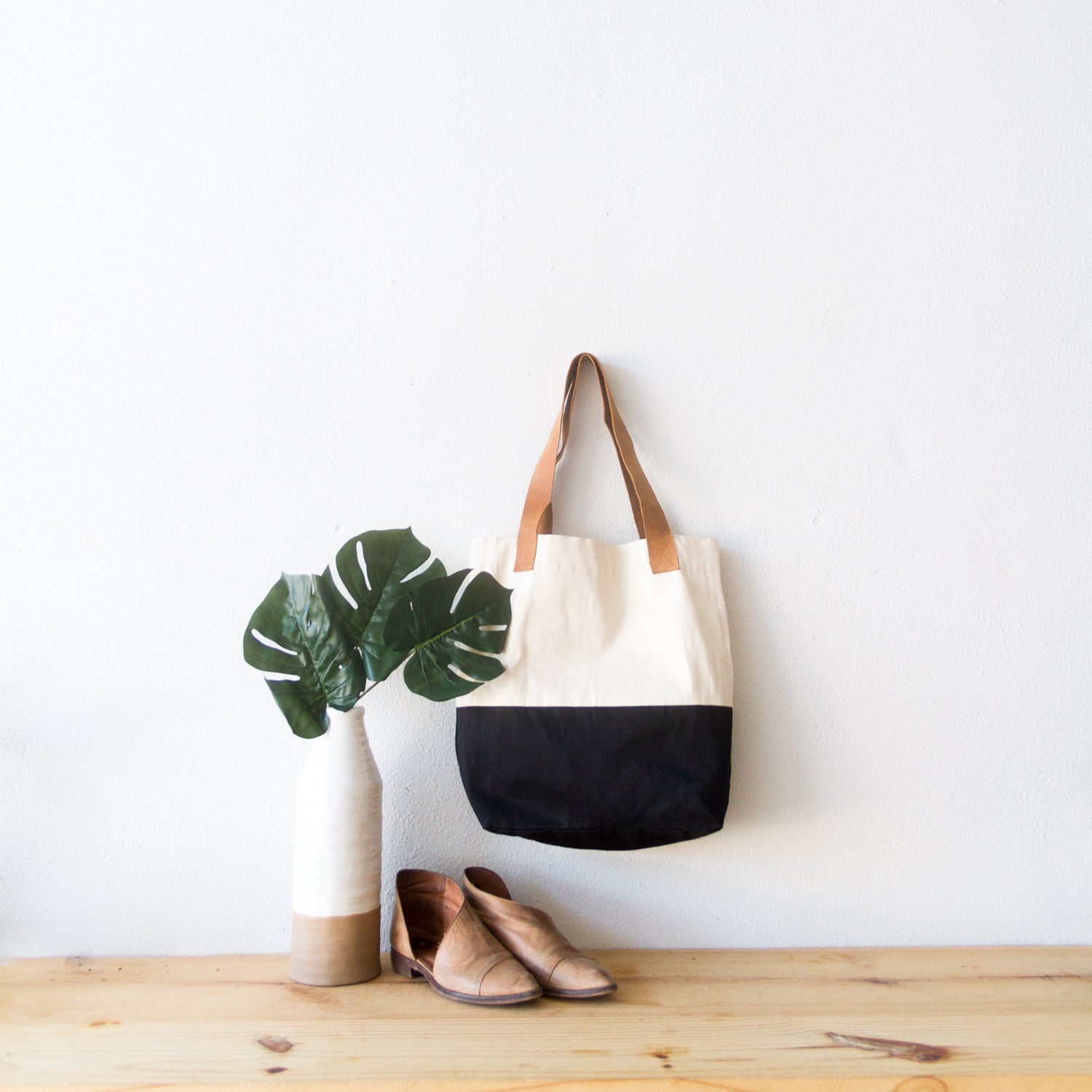 Color Block Canvas Tote | Handmade Everyday Carryall
