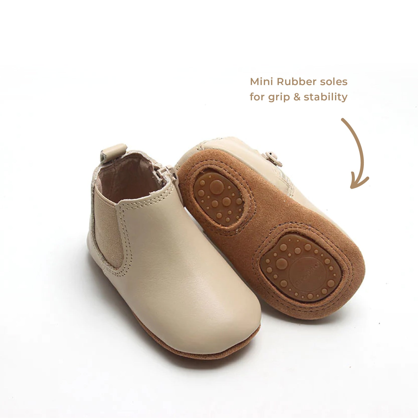 Leather Chelsea Boot | Color 'Bone' | Soft Sole  Consciously Baby   