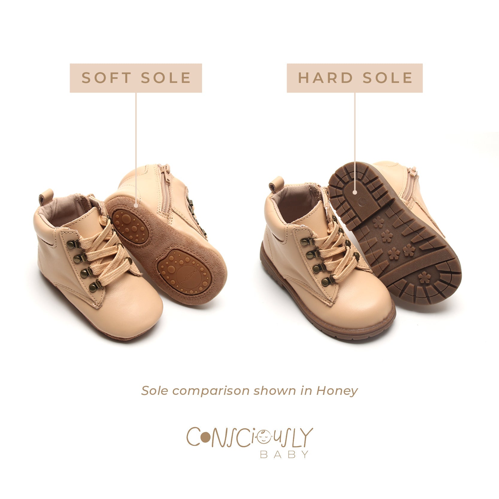 Leather Combat Boot | Color 'Tan'  Consciously Baby   