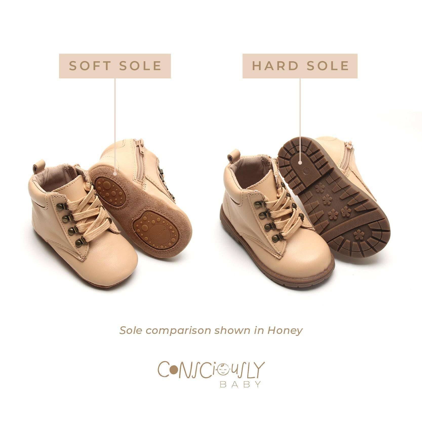 Leather Combat Boot | Color 'Sand'  Consciously Baby   